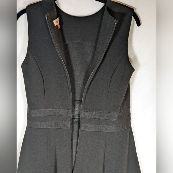 Calvin Klein Illusion Sleeveless Black A-Line Mini Dress Sheer Trim Size 4 - Picture 7 of 11